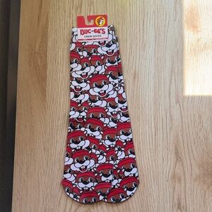 Buc-ee's Red & White Logo Crew Socks